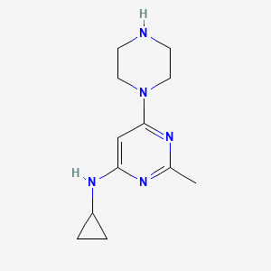 molecular formula C12H19N5 B1531935 N-cyclopropyl-2-methyl-6-(piperazin-1-yl)pyrimidin-4-amine CAS No. 1903270-71-2