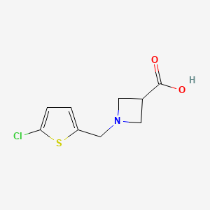 molecular formula C9H10ClNO2S B1531941 1-[(5-Chlorothiophen-2-yl)methyl]azetidine-3-carboxylic acid CAS No. 1339154-15-2
