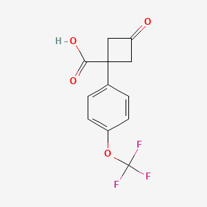 3-Oxo-1-(4-(trifluoromethoxy)phenyl)cyclobutane-1-carboxylic acid