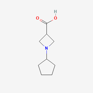 molecular formula C9H15NO2 B1531958 1-Cyclopentylazetidine-3-carboxylic acid CAS No. 1127402-00-9