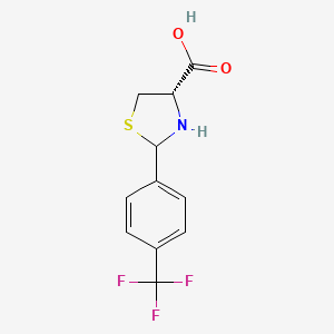 molecular formula C11H10F3NO2S B1531965 (4S)-2-[4-(trifluoromethyl)phenyl]-1,3-thiazolidine-4-carboxylic acid CAS No. 1217522-21-8