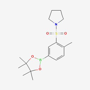 molecular formula C17H26BNO4S B1531969 1-((2-Methyl-5-(4,4,5,5-tetramethyl-1,3,2-dioxaborolan-2-yl)phenyl)sulfonyl)pyrrolidine CAS No. 1704067-50-4