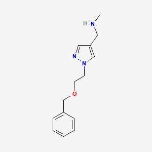 molecular formula C14H19N3O B1531970 ({1-[2-(benzyloxy)ethyl]-1H-pyrazol-4-yl}methyl)(methyl)amine CAS No. 1860999-68-3