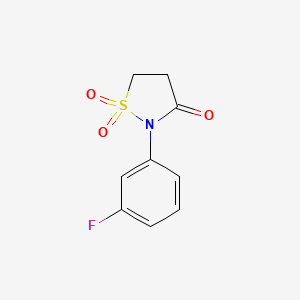 molecular formula C9H8FNO3S B1531978 2-(3-Fluorophenyl)-1lambda~6~-isothiazolidine-1,1,3-trione 