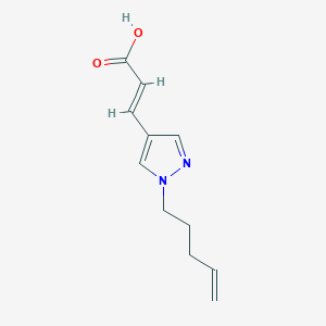 molecular formula C11H14N2O2 B1531981 (2E)-3-[1-(pent-4-en-1-yl)-1H-pyrazol-4-yl]prop-2-enoic acid CAS No. 2098155-62-3