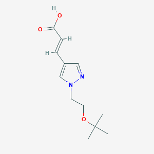 molecular formula C12H18N2O3 B1531983 (2E)-3-{1-[2-(tert-butoxy)ethyl]-1H-pyrazol-4-yl}prop-2-enoic acid CAS No. 2098159-97-6