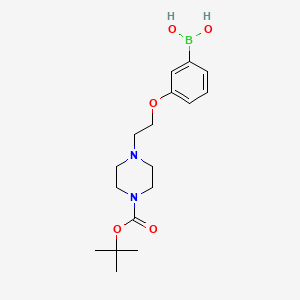 molecular formula C17H27BN2O5 B1531989 (3-(2-(4-(Tert-butoxycarbonyl)piperazin-1-yl)ethoxy)phenyl)boronic acid CAS No. 1704063-53-5