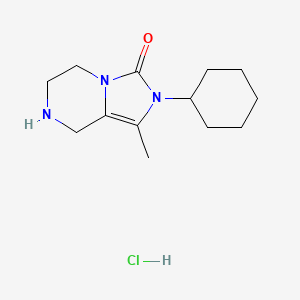 molecular formula C13H22ClN3O B1531995 2-Cyclohexyl-1-methyl-5,6,7,8-tetrahydroimidazo[1,5-a]pyrazin-3(2H)-one hydrochloride CAS No. 2119890-55-8