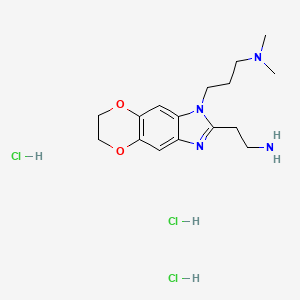 2-{6-[3-(Dimethylamino)propyl]-10,13-dioxa-4,6-diazatricyclo[7.4.0.0,3,7]trideca-1(9),2,4,7-tetraen-5-yl}ethan-1-aminetrihydrochloride