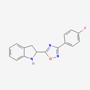 molecular formula C16H12FN3O B1532022 2-[3-(4-fluorophenyl)-1,2,4-oxadiazol-5-yl]-2,3-dihydro-1H-indole CAS No. 1154346-82-3