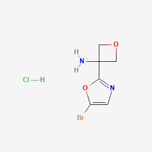 molecular formula C6H8BrClN2O2 B15320234 3-(5-Bromo-1,3-oxazol-2-yl)oxetan-3-amine hydrochloride 