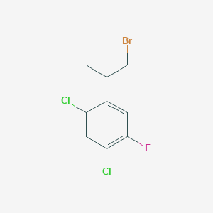 molecular formula C9H8BrCl2F B15320279 1-(1-Bromopropan-2-yl)-2,4-dichloro-5-fluorobenzene 