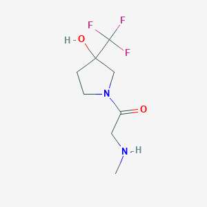 molecular formula C8H13F3N2O2 B1532028 1-(3-Hydroxy-3-(trifluoromethyl)pyrrolidin-1-yl)-2-(methylamino)ethan-1-one CAS No. 1833670-83-9