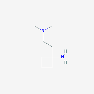 molecular formula C8H18N2 B15320358 1-[2-(Dimethylamino)ethyl]cyclobutan-1-amine 