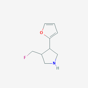 molecular formula C9H12FNO B1532040 3-(Fluoromethyl)-4-(furan-2-yl)pyrrolidine CAS No. 2097975-59-0