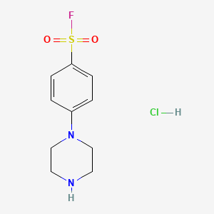 molecular formula C10H14ClFN2O2S B15320524 4-(Piperazin-1-yl)benzene-1-sulfonylfluoridehydrochloride 