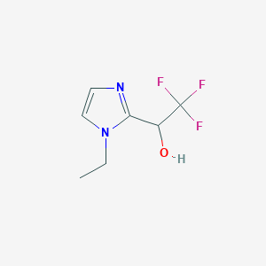 molecular formula C7H9F3N2O B15320661 1-Ethyl-I+/--(trifluoromethyl)-1H-imidazole-2-methanol CAS No. 107344-64-9