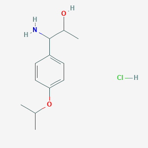 molecular formula C12H20ClNO2 B15320722 1-Amino-1-[4-(propan-2-yloxy)phenyl]propan-2-olhydrochloride 