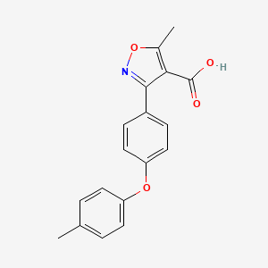 molecular formula C18H15NO4 B1532076 3-(4-(p-Tolyloxy)phenyl)-5-methylisoxazole-4-carboxylic acid CAS No. 1159981-29-9
