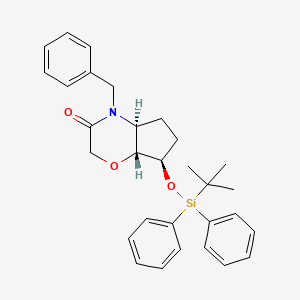 molecular formula C30H35NO3Si B1532077 外消旋-(4aS,7R,7aR)-4-苄基-7-(叔丁基二苯甲硅氧基)六氢环戊[b][1,4]恶嗪-3(2H)-酮 CAS No. 1422344-15-7