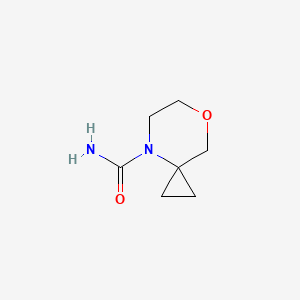 molecular formula C7H12N2O2 B15320839 7-Oxa-4-azaspiro[2.5]octane-4-carboxamide 