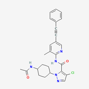 4-chloro-N-[3-methyl-5-(2-phenylethynyl)pyridin-2-yl]-1-[(1s,4s)-4-acetamidocyclohexyl]-1H-pyrazole-5-carboxamide,cis