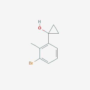 molecular formula C10H11BrO B15320856 1-(3-Bromo-2-methylphenyl)cyclopropan-1-ol 