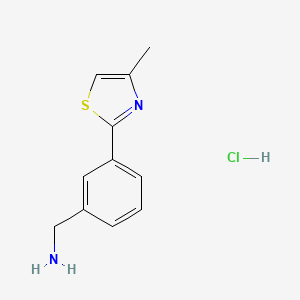 molecular formula C11H13ClN2S B1532086 3-(4-Methyl-thiazol-2-YL)-benzylamine hydrochloride CAS No. 933697-91-7
