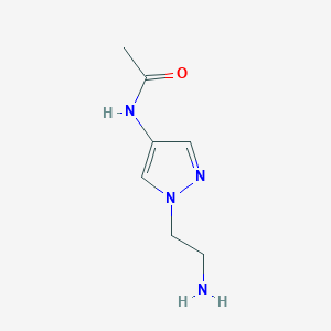 molecular formula C7H12N4O B1532088 N-[1-(2-氨基乙基)-1H-吡唑-4-基]乙酰胺 CAS No. 1185301-90-9