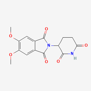 molecular formula C15H14N2O6 B15320882 2-(2,6-dioxopiperidin-3-yl)-5,6-dimethoxy-2,3-dihydro-1H-isoindole-1,3-dione 