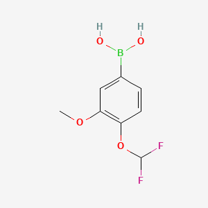 molecular formula C8H9BF2O4 B15320941 4-(Difluoromethoxy)-3-methoxyphenylboronic acid 