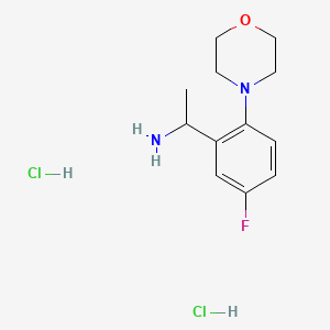 1-[5-Fluoro-2-(morpholin-4-yl)phenyl]ethan-1-aminedihydrochloride