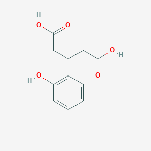 molecular formula C12H14O5 B15321002 3-(2-Hydroxy-4-methylphenyl)pentanedioic acid CAS No. 13443-37-3