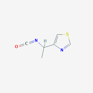 molecular formula C6H6N2OS B15321015 4-(1-Isocyanatoethyl)thiazole 