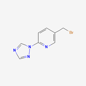 molecular formula C8H7BrN4 B15321060 5-(Bromomethyl)-2-(1h-1,2,4-triazol-1-yl)pyridine 