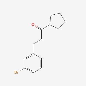 molecular formula C14H17BrO B1532107 2-(3-Bromophenyl)ethyl cyclopentyl ketone CAS No. 898760-91-3