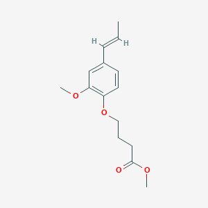 molecular formula C15H20O4 B1532113 Methyl 4-[2-methoxy-4-(prop-1-en-1-yl)phenoxy]butanoate CAS No. 1158137-06-4