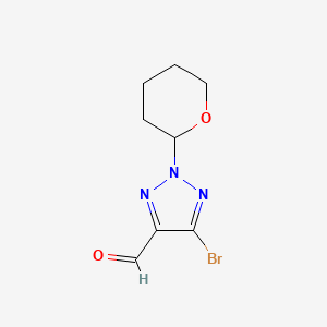 molecular formula C8H10BrN3O2 B15321138 5-bromo-2-(oxan-2-yl)-2H-1,2,3-triazole-4-carbaldehyde 