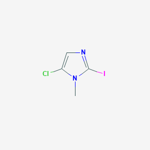 molecular formula C4H4ClIN2 B15321139 5-Chloro-2-iodo-1-methylimidazole 