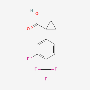 molecular formula C11H8F4O2 B15321169 1-[3-Fluoro-4-(trifluoromethyl)phenyl]cyclopropane-1-carboxylicacid 