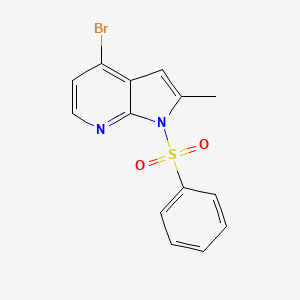 molecular formula C14H11BrN2O2S B1532117 4-Bromo-2-methyl-1-(phenylsulfonyl)-1H-pyrrolo[2,3-B]pyridine CAS No. 1014613-05-8