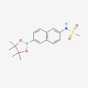 molecular formula C17H22BNO4S B1532118 N-(6-(4,4,5,5-Tetramethyl-1,3,2-dioxaborolan-2-YL)naphthalen-2-YL)methanesulfonamide CAS No. 1132940-88-5