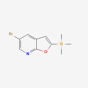 molecular formula C10H12BrNOSi B1532120 5-Bromo-2-(trimethylsilyl)furo[2,3-b]pyridine CAS No. 1228665-74-4