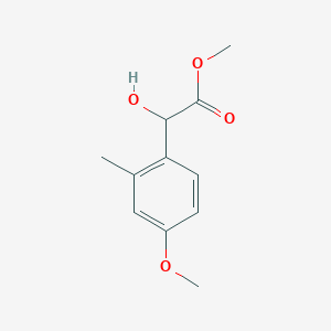 molecular formula C11H14O4 B15321218 Methyl 2-hydroxy-2-(4-methoxy-2-methylphenyl)acetate 