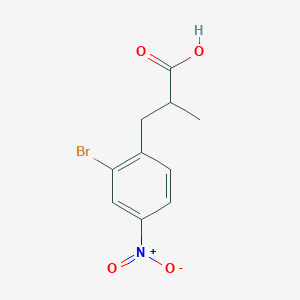 molecular formula C10H10BrNO4 B15321231 3-(2-Bromo-4-nitrophenyl)-2-methylpropanoic acid 