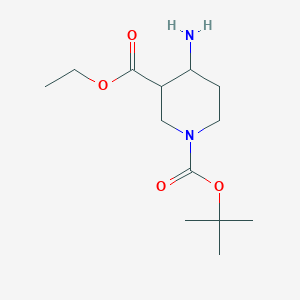 molecular formula C13H24N2O4 B1532126 1-叔丁基 3-乙基 4-氨基哌啶-1,3-二羧酸酯 CAS No. 932035-01-3