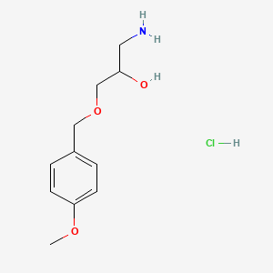 molecular formula C11H18ClNO3 B15321269 1-Amino-3-[(4-methoxyphenyl)methoxy]propan-2-ol hydrochloride 