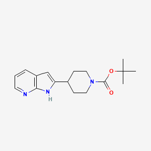 molecular formula C17H23N3O2 B1532128 tert-butyl 4-(1H-pyrrolo[2,3-b]pyridin-2-yl)piperidine-1-carboxylate CAS No. 1198283-79-2