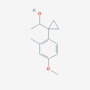 molecular formula C13H18O2 B15321297 1-[1-(4-Methoxy-2-methylphenyl)cyclopropyl]ethan-1-ol CAS No. 1443325-37-8