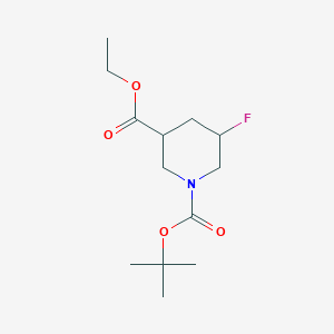 molecular formula C13H22FNO4 B1532131 1-叔丁基-3-乙基-5-氟哌啶-1,3-二羧酸酯 CAS No. 1241725-68-7